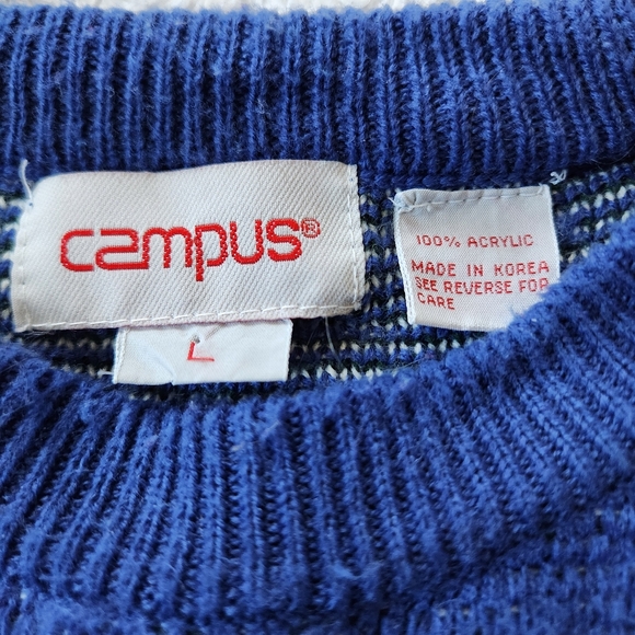 Vintage AOP Knit Fishing Nature Grandpa Sweater Sz L - Picture 3 of 6